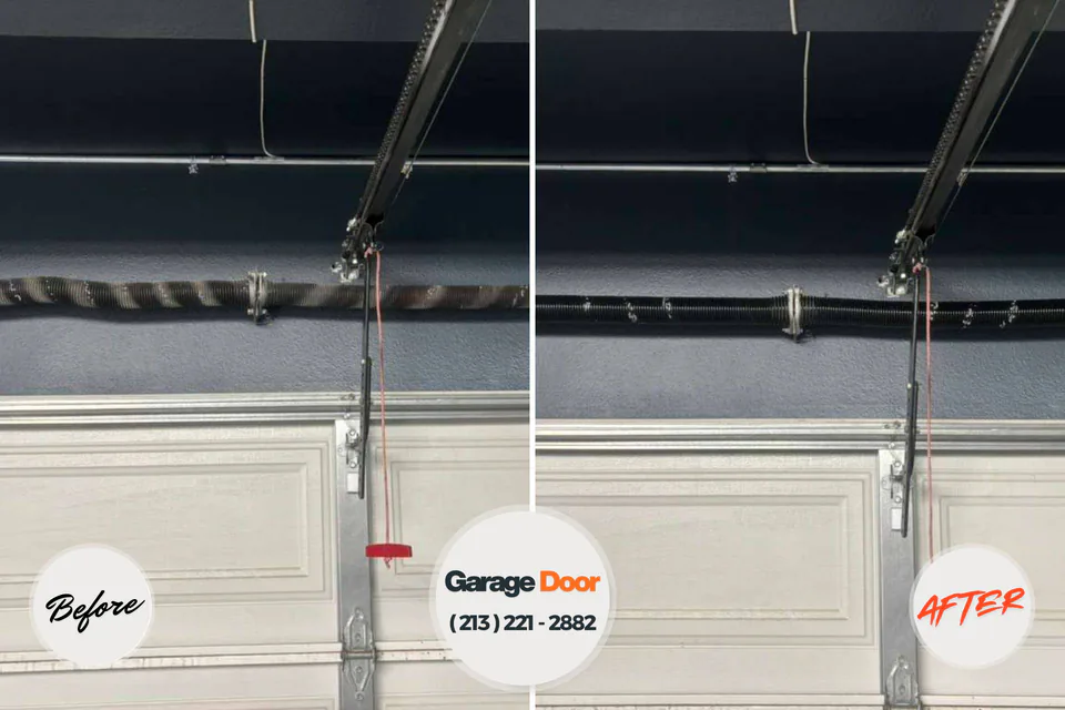 Before and after: garage door repair Garnett, KS